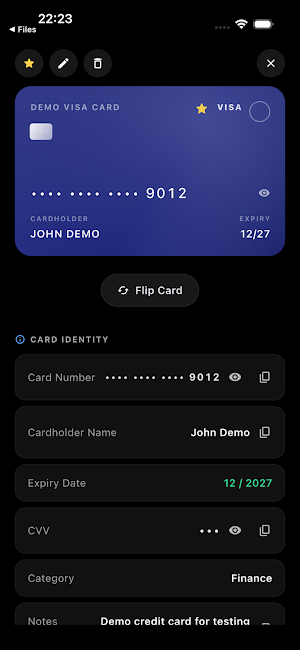CardVault: Card Manager Screenshot 1