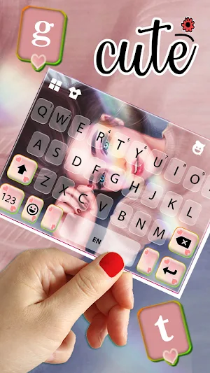 Beautiful Girl CGI Keyboard Background Screenshot 2