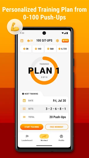 100 Push-Ups Counter & Trainer Screenshot 1