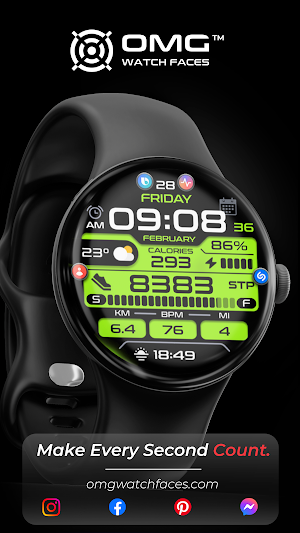 OMG 193 Digital Watch Face Screenshot 2