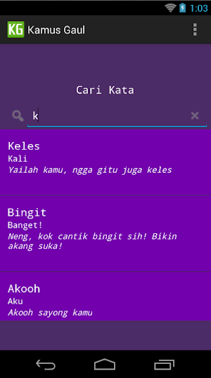 Kamus Gaul Keren Screenshot 1