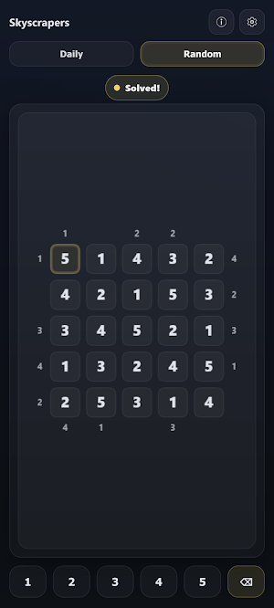 Skyscrapers - Logic Puzzle Screenshot 1