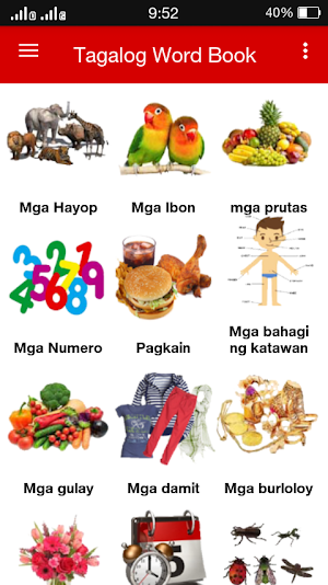 Tagalog Word Book screenshot 1