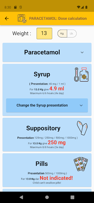 Paracetamol and Ibuprofen Screenshot 1
