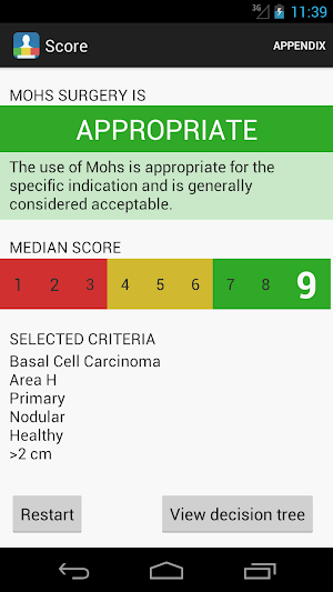 Mohs Appropriate Use Criteria Screenshot 2