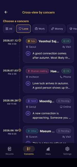 FortuneLog - Tarot Reading Log Screenshot 2