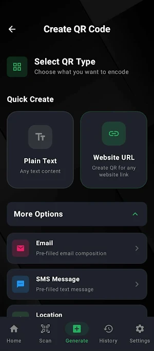 QR Code Generator and Scanner Screenshot 1