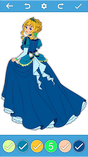 Princess Paint by Number Book Screenshot 0