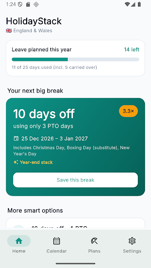 HolidayStack: PTO Optimizer Screenshot 0