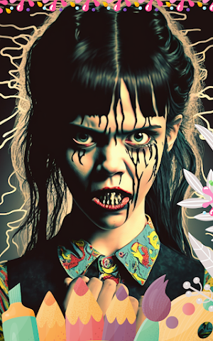 Wednesday Addams Game Color Screenshot 2