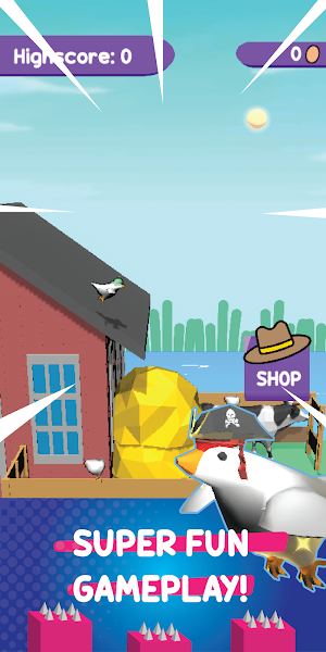 Super Flappy Chicken Game Screenshot 1