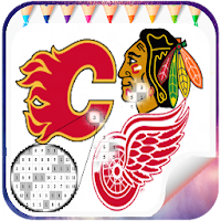 Ice Hockey Logo Draw By Number:Ice Hockey Coloring