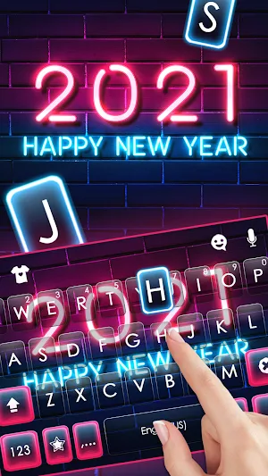 Neon New Year 2021 Keyboard Background Screenshot 1