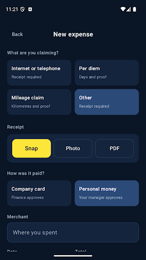 fibertime expenses Screenshot 2