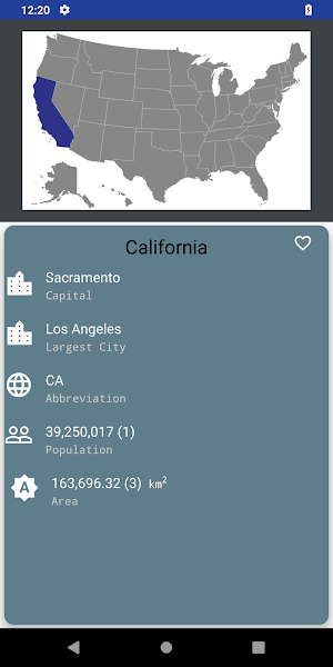 US States and Capitals Screenshot 1