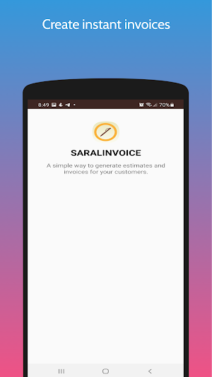 GST Invoice, GST Estimate, Estimation,SaralInvoice Screenshot 0