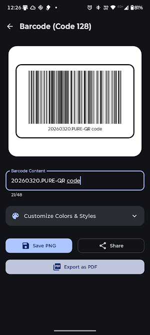 Pure-QR Screenshot 2