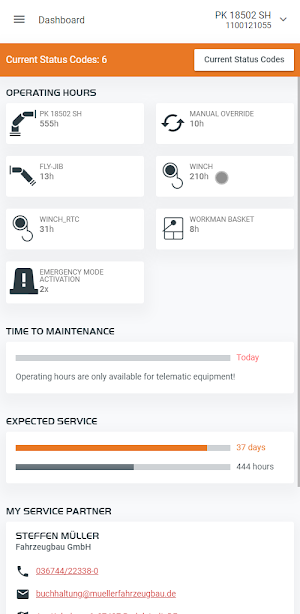 PALFINGER Operator Monitor Screenshot 2
