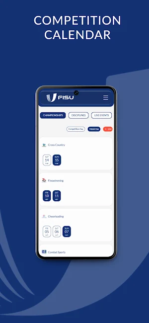 FISU Championships Results Screenshot 0