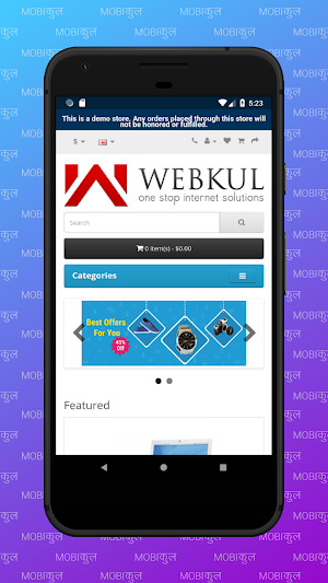 Opencart Hybrid Mobile Application Screenshot 1