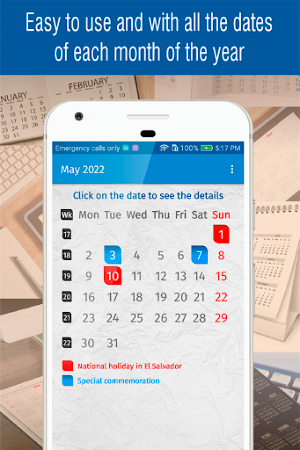 calendar el salvador 2022 Screenshot 1