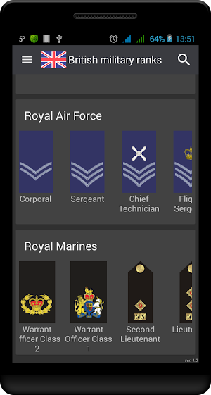 British military ranks Screenshot 1