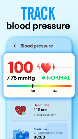 Daily blood pressure tracker Screenshot 1