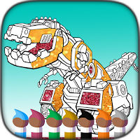 Glitter Dino Robot Drawing