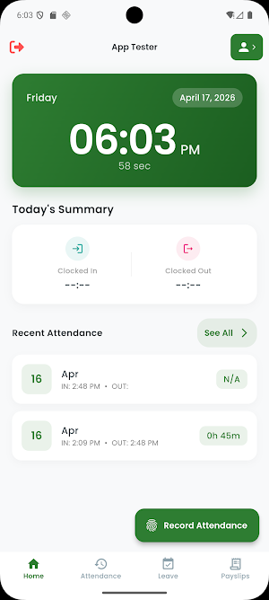 ClockNest HR Screenshot 1