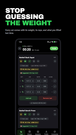 Atreus: Gym Workout Log Screenshot 1