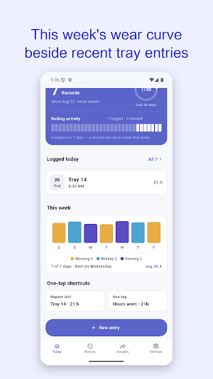 Aligner & Retainer Wear Log Screenshot 3