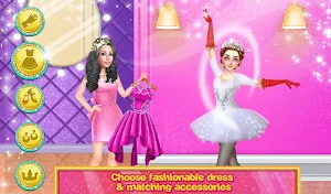 Beautiful Ballerina Girl Salon Stylish Dressup Screenshot 2