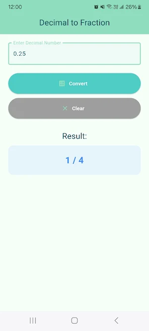 Decimal to Fraction Converter Screenshot 1