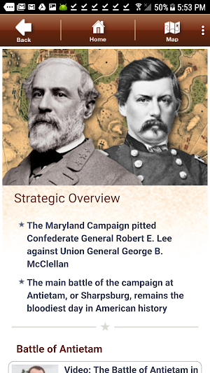 Antietam Battle App Screenshot 1