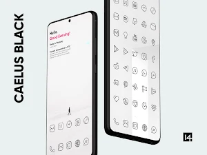 Caelus Black Icon Pack - Black Linear Icons Screenshot 0