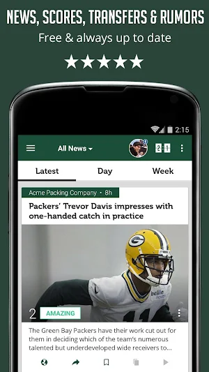 Unofficial Green Bay Packers News Screenshot 0