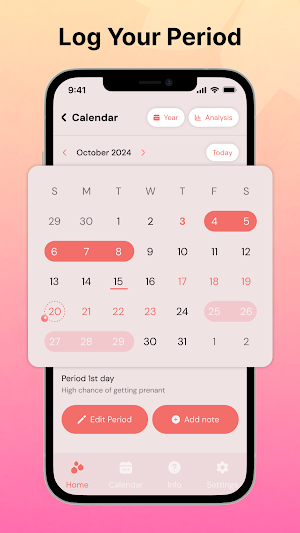 Period Tracker - Women's Cycle Screenshot 1