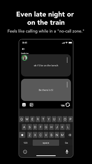 Jiffcy - call-like texting app Screenshot 1