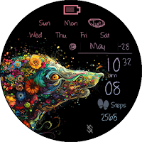 BFF56- Neon Art Fox and Flower