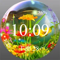 Flower in sphere - Watch Face