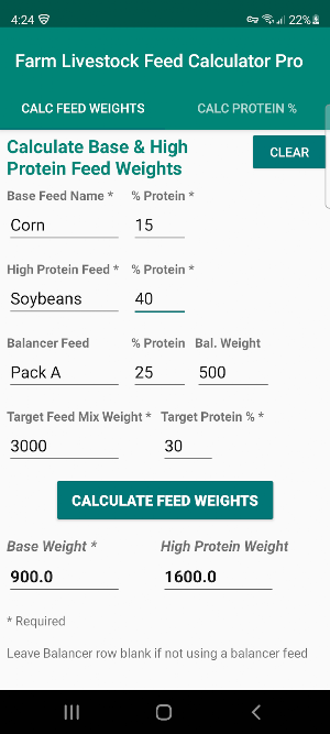 Farm Feed Protein Mix Calc Pro Screenshot 1
