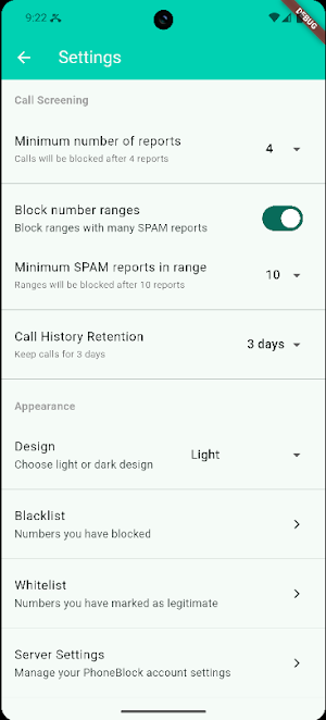 PhoneBlock Mobile open-source Screenshot 1