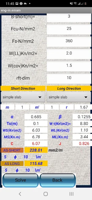 RC Slab Design Screenshot 2