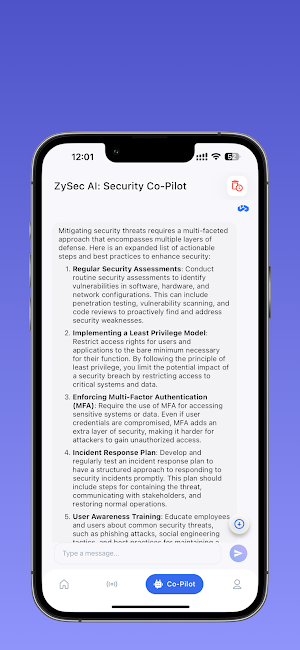 ZySec AI: Security Copilot Screenshot 2