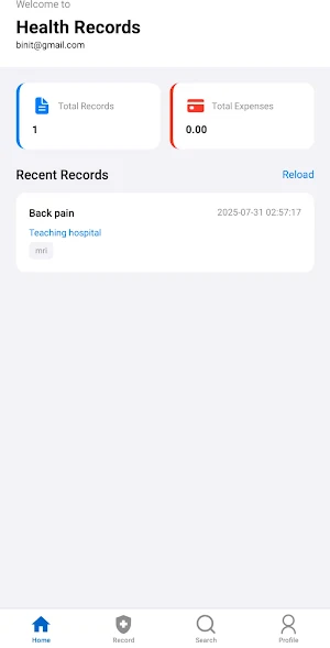 Health Record Screenshot 0