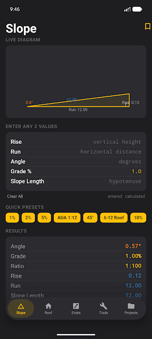 Slope Calculator & Tools Screenshot 0