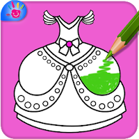 Dresses Coloring Pages ( Glitter Game For Girls )