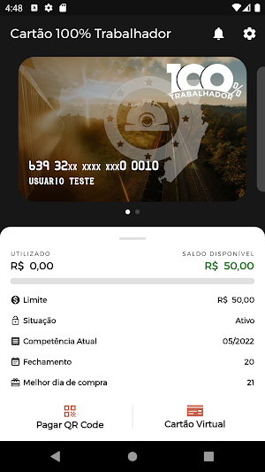 Cartão 100% Trabalhador Screenshot 0