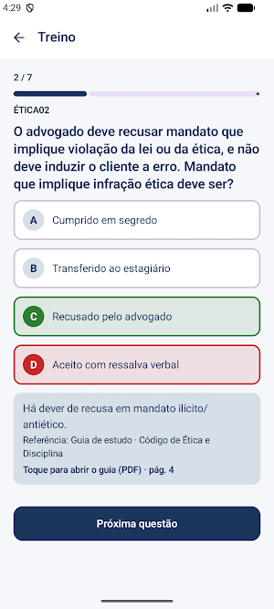 Simulado OAB Banco de Provas Screenshot 1