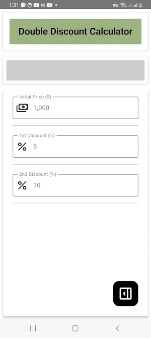 Double Discount Calculator Screenshot 0